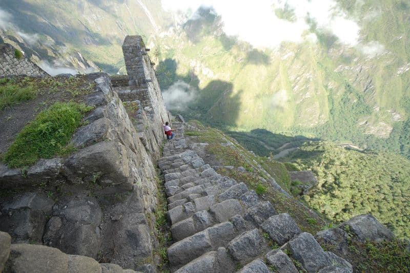 Die Treppe des Todes in Huayna Picchu Die Treppe des Todes in Huayna Picchu